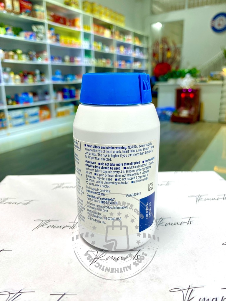 ADVIL - LIQUID GEL (HỖ TRỢ GIẢM ĐAU, HẠ SỐT 120 VIÊN)