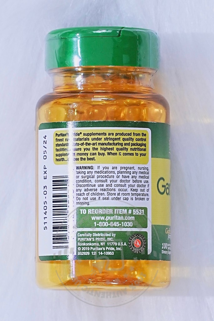 Puritan’s Pride - Odorless Garlic Extract 1000MG (Tinh Dầu Tỏi 1000MG 100 Viên)