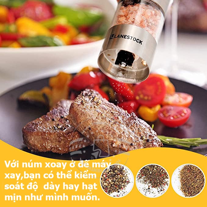 LANESTOCK - BATTERY OPERATED SALT & PEPPER MILL (MÁY XAY TIÊU PIN)