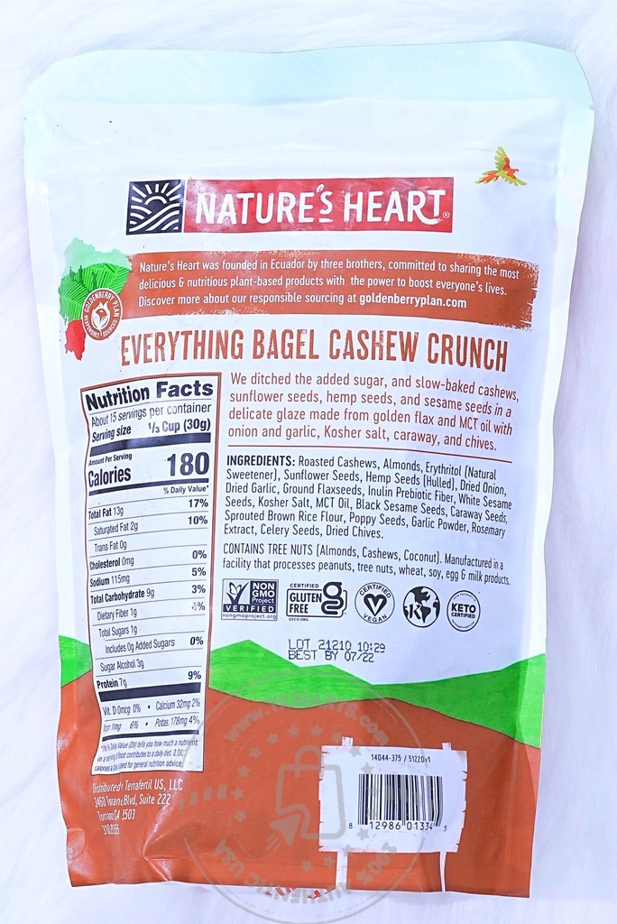 NATURE’S HEART - Everything Bagel Cashew Crunch (Hạt Hỗn Hợp 453g)