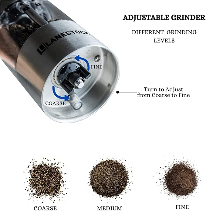 LANESTOCK - BATTERY OPERATED SALT & PEPPER MILL (MÁY XAY TIÊU PIN)