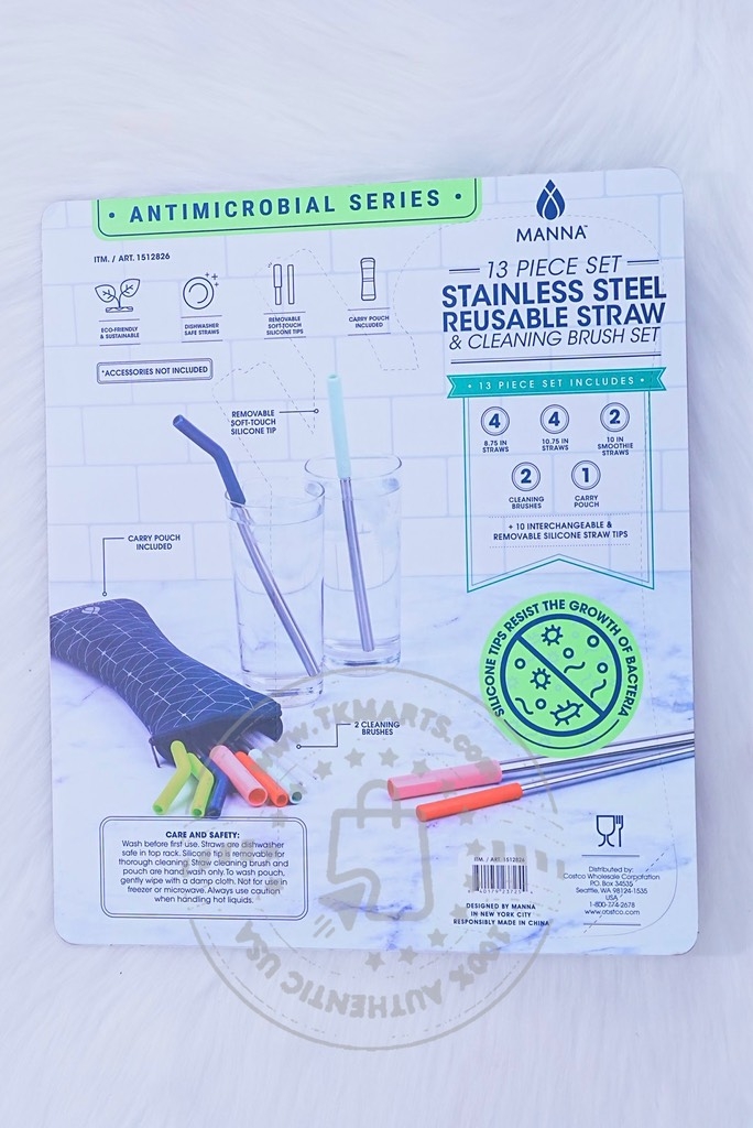 MANNA - Stainless Steel Reusable Straw (SET Ống Hút 13 Cái)