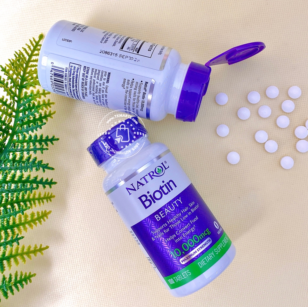 Natrol - Biotin 10,000MG (Viên Uống Hỗ Trợ Tóc 100 Viên)