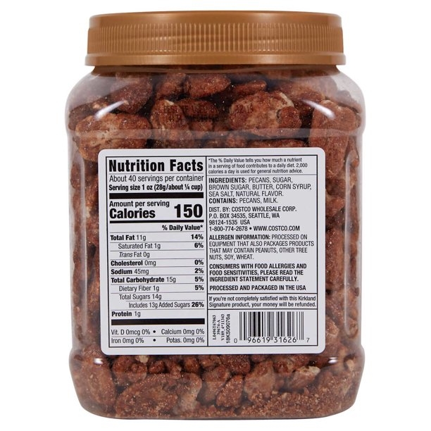 KIRKLAND - Praline Pecans (Hạt Hồ Đào 1.13KG)