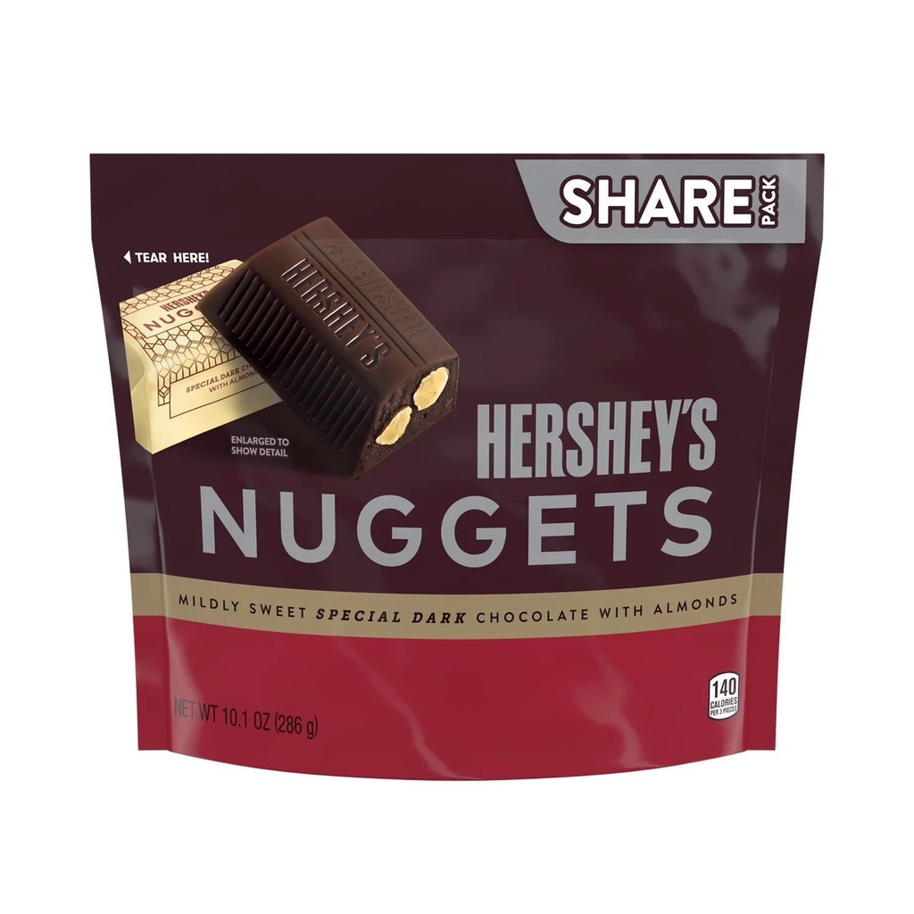 HERSHEY’S - NUGGETS SPECIAL DARK WITH ALMONDS (CHOCOLATE ĐẮNG & HẠNH NHÂN 286G)
