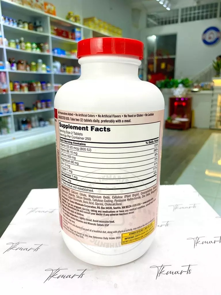 KIRKLAND - Calcium Citrate Magnesium And Zinc (Hỗ Trợ Xương Khớp 500 Viên)
