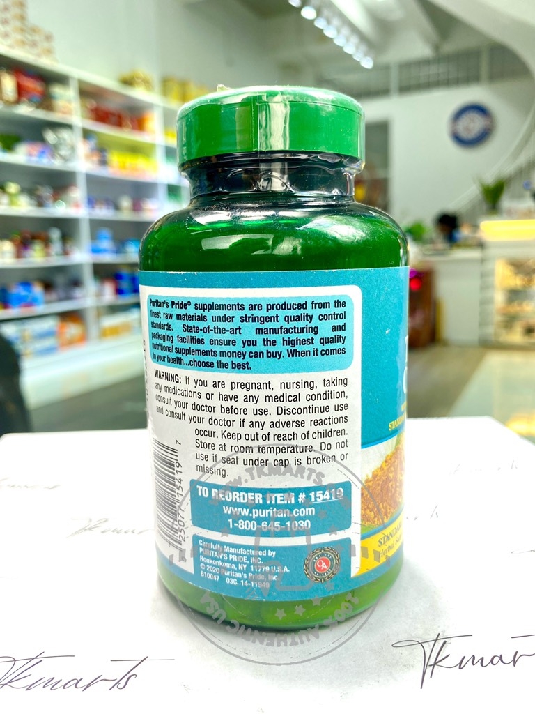 Puritans Pride - Turmeric Curcumin 500MG (Viên Nghệ 180 Viên)