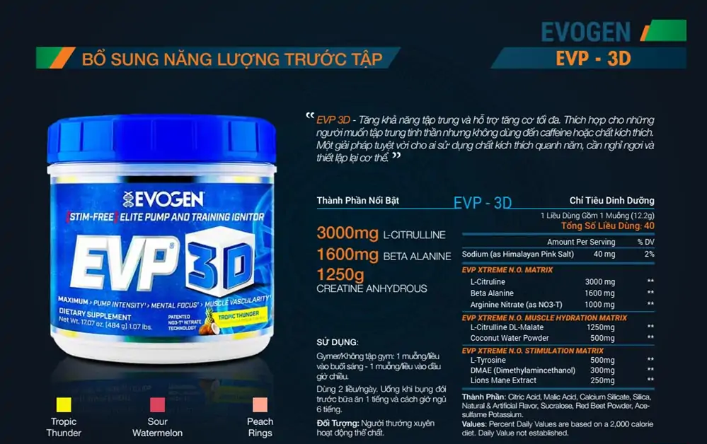 EVOGEN EVP3D 20 SERVINGS NANS Đại Lý Thương Hiệu BBT