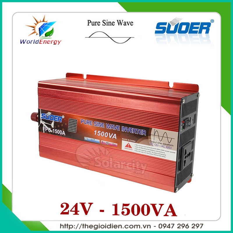 Inverter sin chuẩn 1500W-24V Suoer
