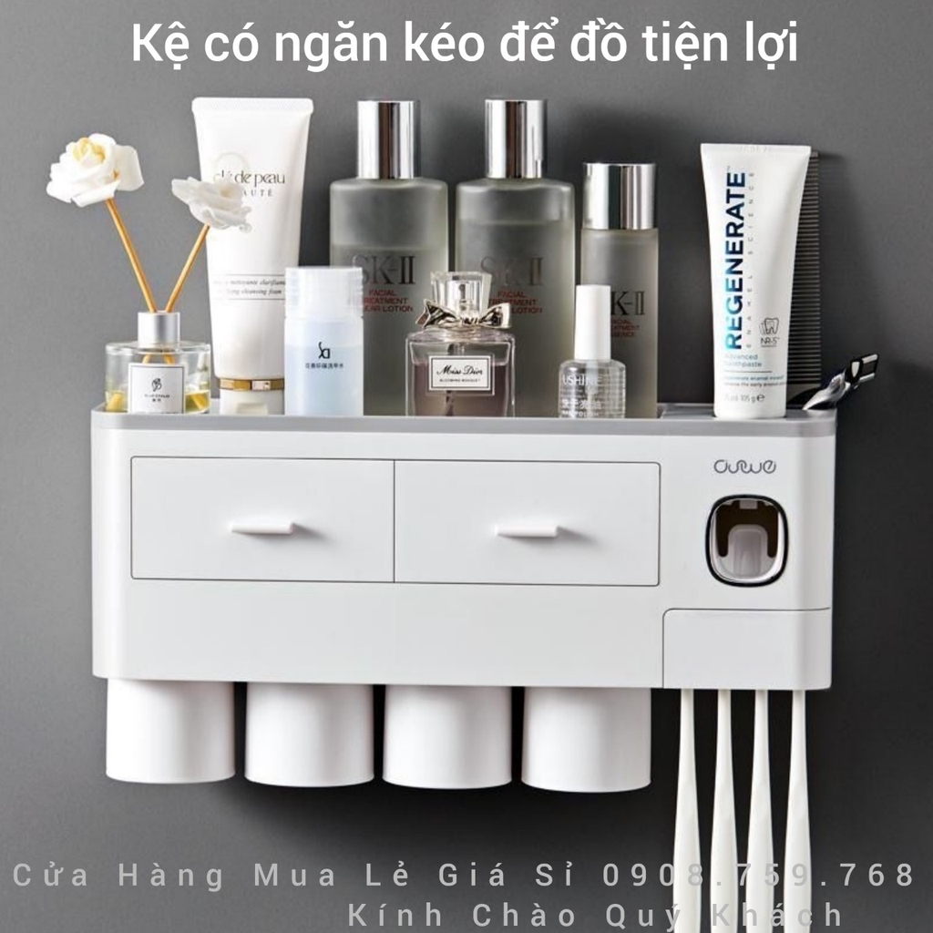 Bộ Nhả Kem Đánh Răng Tự Động 📣 Thiết Kế Sang Trọng Đẹp Bóng Như Gương