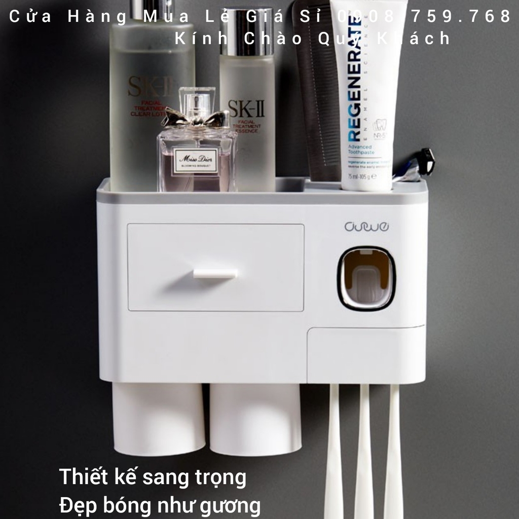 Bộ Nhả Kem Đánh Răng Tự Động 📣 Thiết Kế Sang Trọng Đẹp Bóng Như Gương