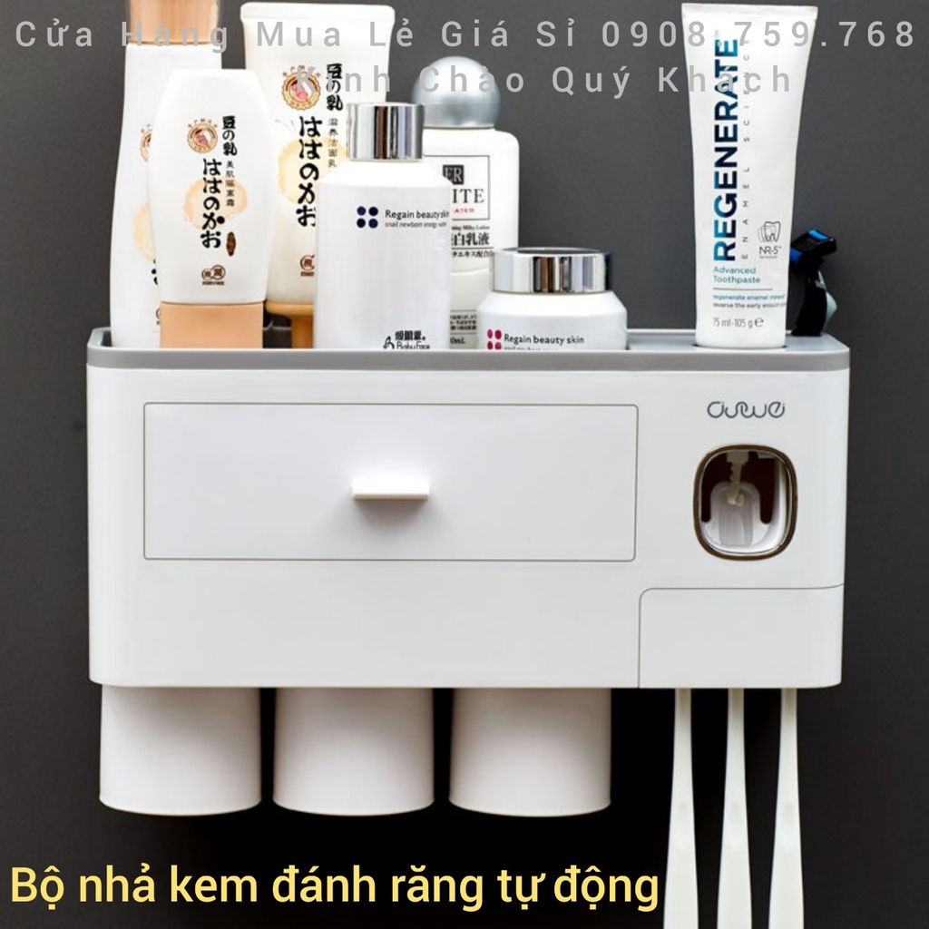 Bộ Nhả Kem Đánh Răng Tự Động 📣 Thiết Kế Sang Trọng Đẹp Bóng Như Gương