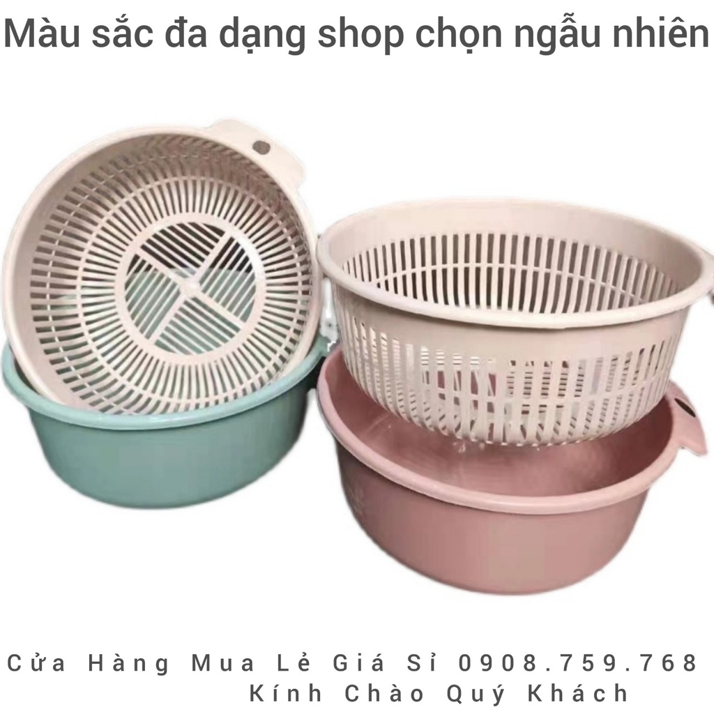 Bộ Rổ Nhựa 6 Món Kèm Chậu & Tiện Lợi Đựng Rau Củ Quả