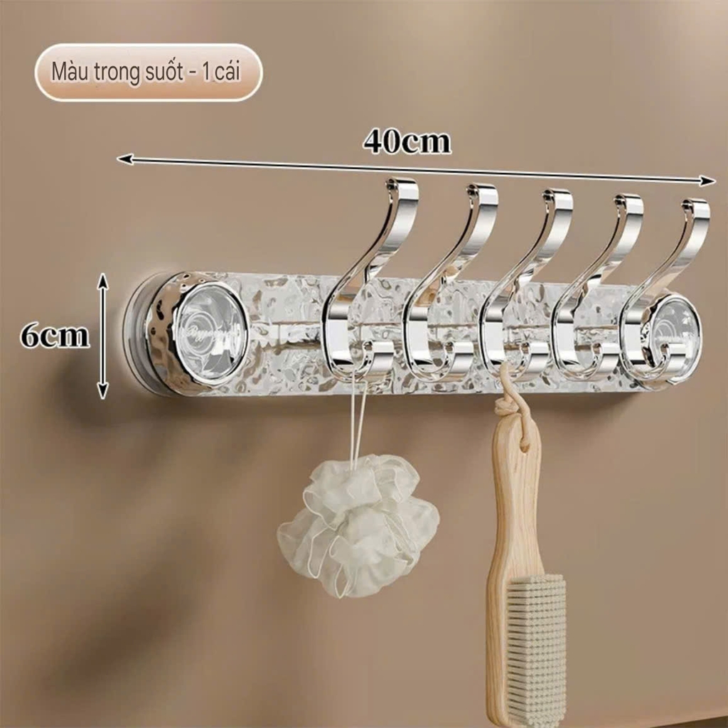 Thanh treo đồ 5 móc hút tường