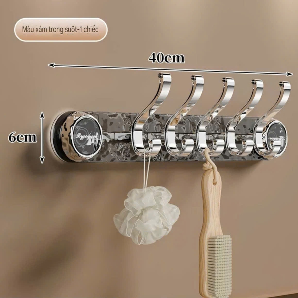 Thanh treo đồ 5 móc hút tường