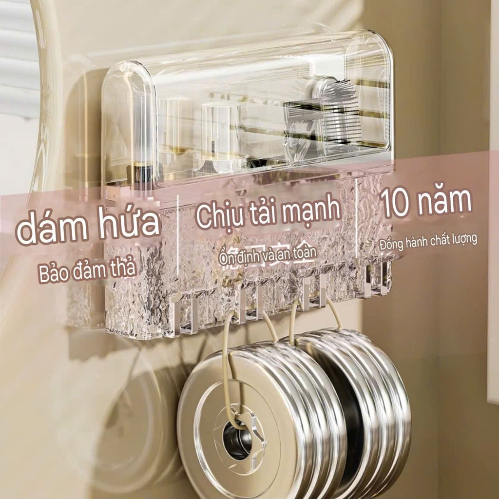Hộp để bàn chải và kem đánh răng có dung cụ nhả kem tự động
