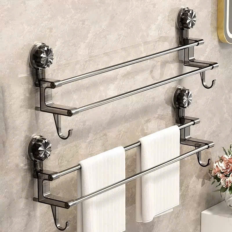 Giá treo khăn 2 tầng kiểu hít tường