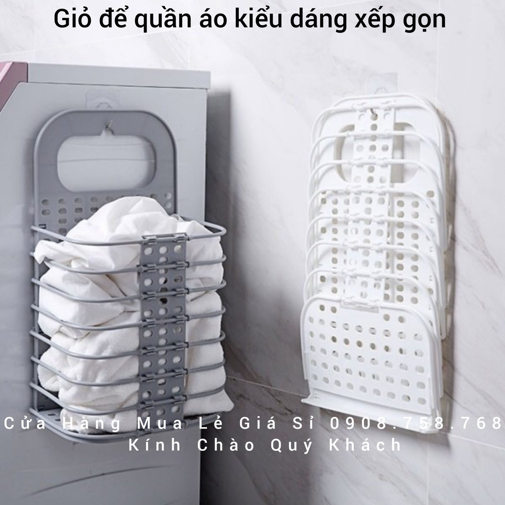 Giỏ Đựng Quần Áo Bằng Nhựa Cao Cấp Thông Minh - Kiểu Dáng Xếp Gọn Tiện Lợi