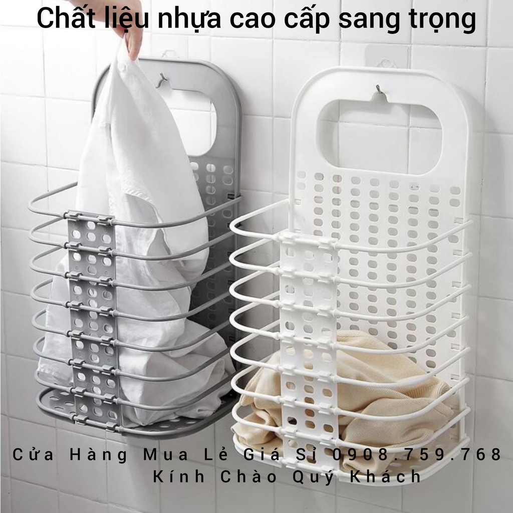 Giỏ Đựng Quần Áo Bằng Nhựa Cao Cấp Thông Minh - Kiểu Dáng Xếp Gọn Tiện Lợi