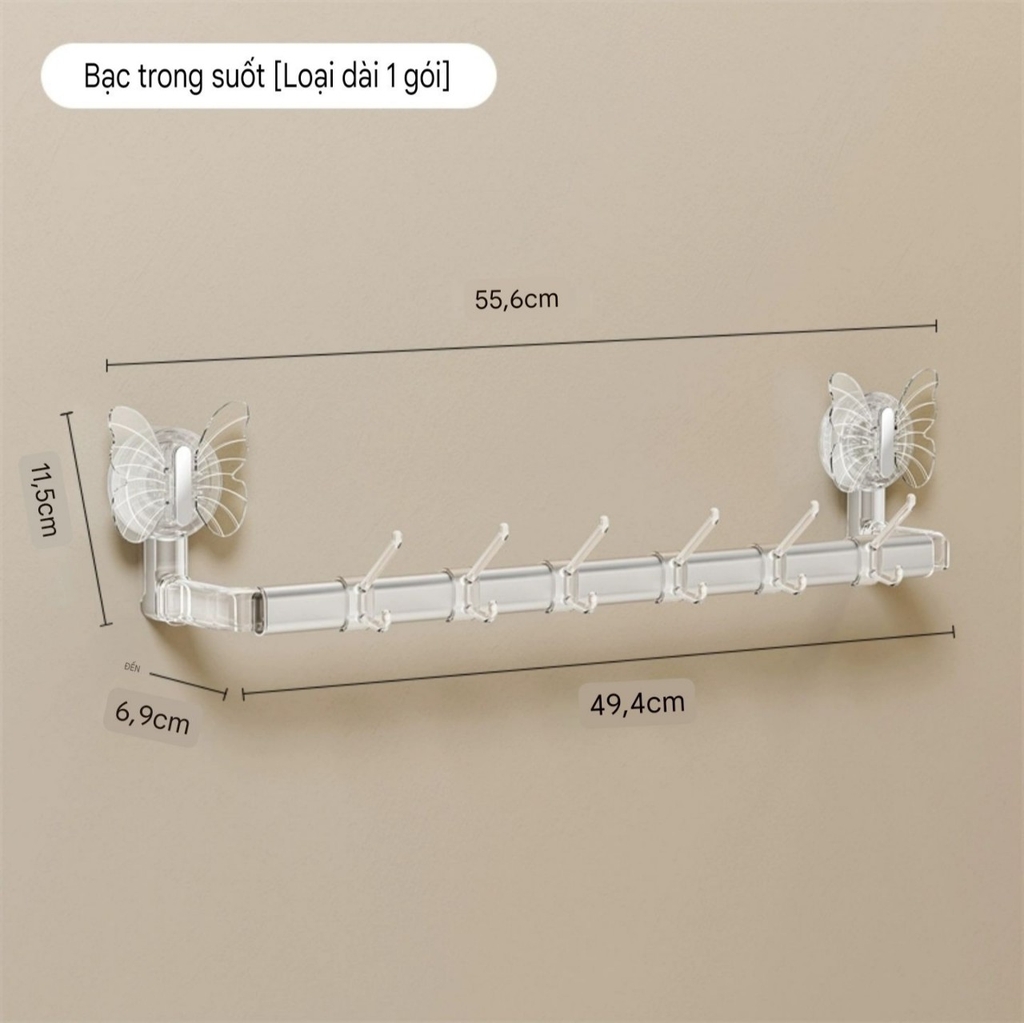 Thanh treo khăn và để dép kiểu cách bướm