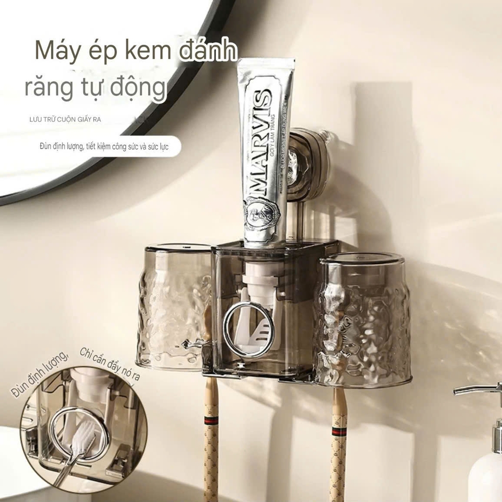 Bộ để bàn chải và dụng cụ nhả kem đánh răng