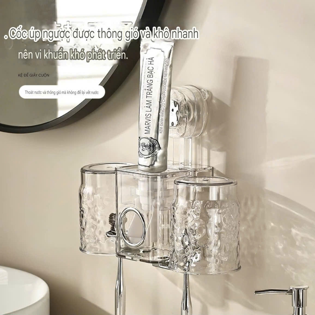 Bộ để bàn chải và dụng cụ nhả kem đánh răng