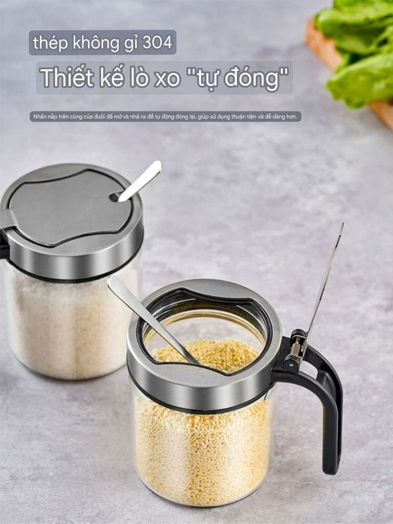 Bộ để gia vị 8 lọ có đế xoay 2 tầng