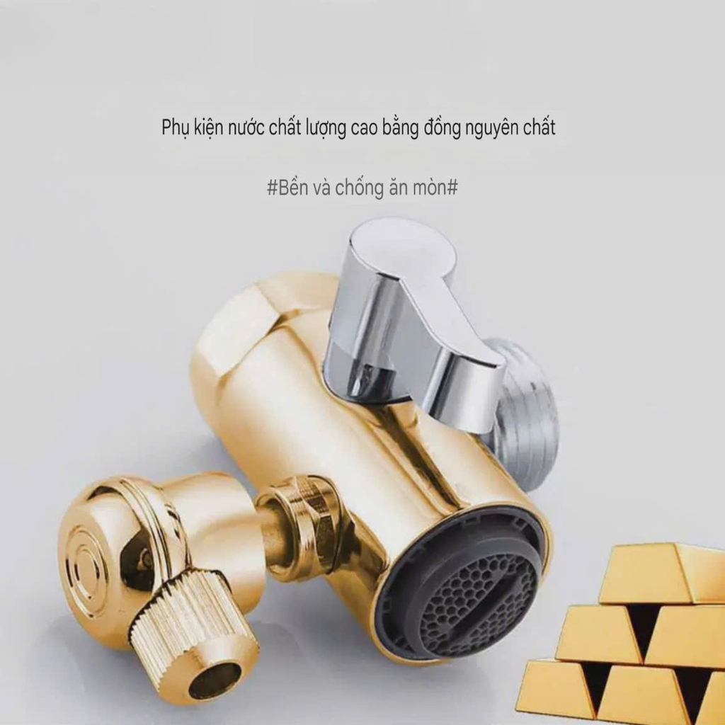 Bộ vòi tăng áp gắn Lavabo dùng gội đầu và súc miệng