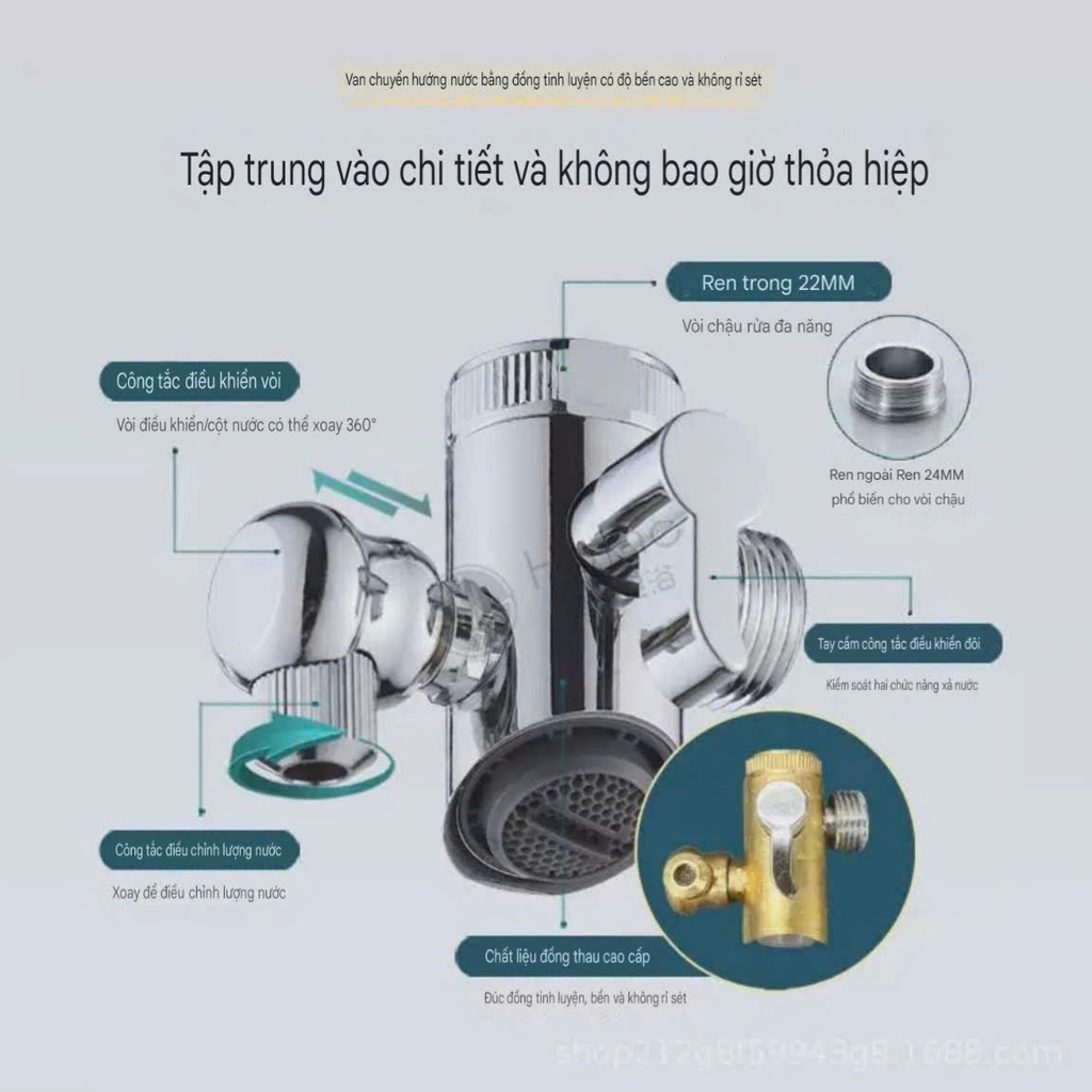 Bộ vòi tăng áp gắn Lavabo dùng gội đầu và súc miệng