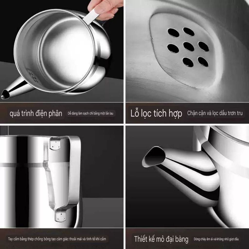 Ca lọc dầu ăn Inox không rỉ