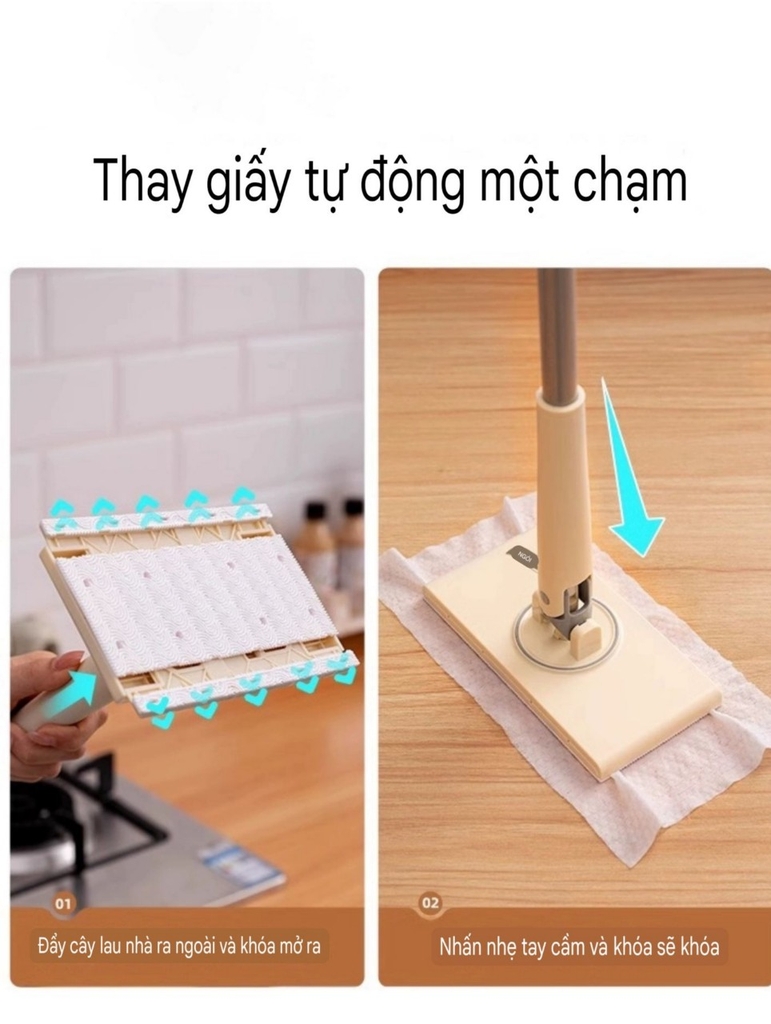 Cây lau nhà bằng khăn giấy ước