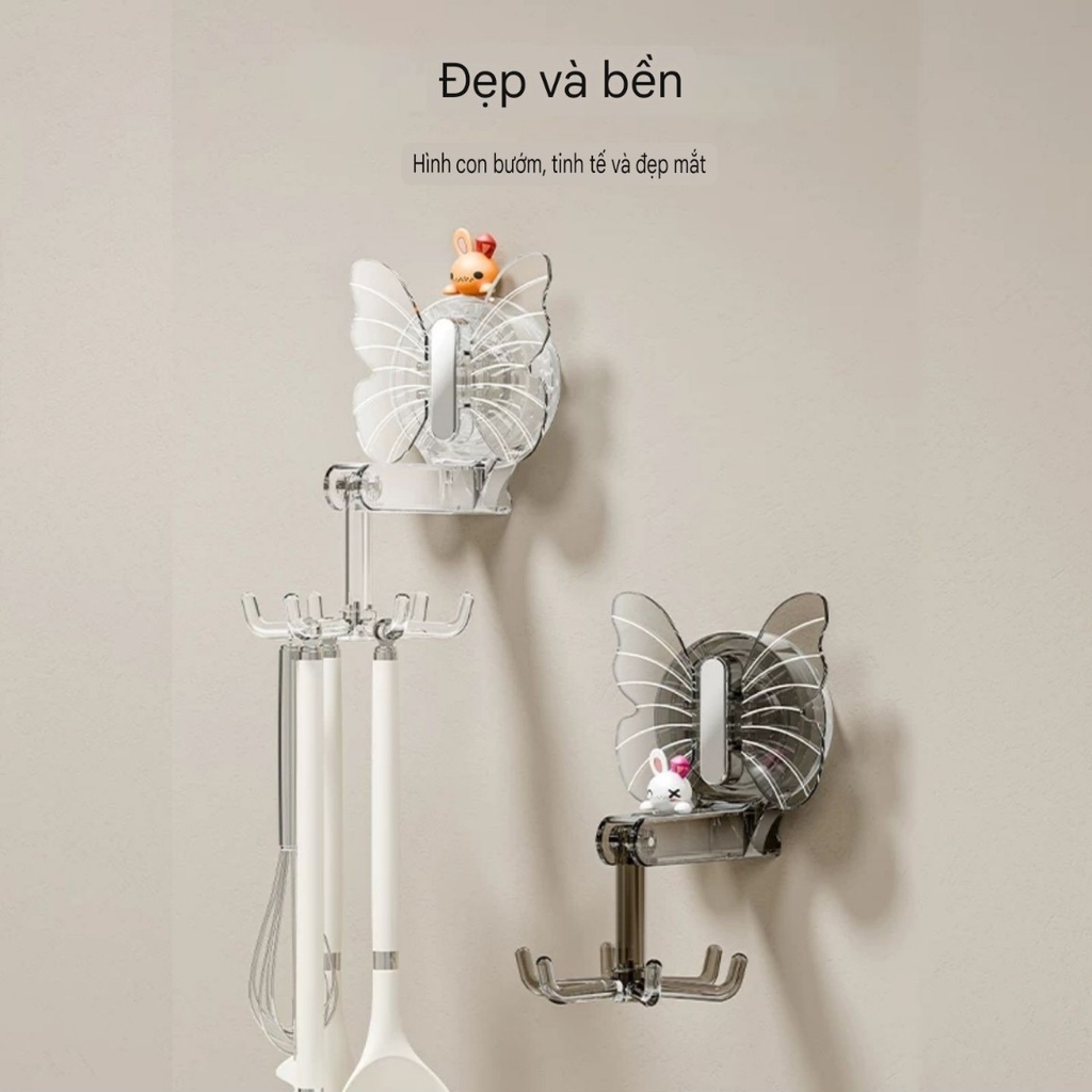 Cây treo đồ có 6 móc xoay 360 độ kiểu cách bướm