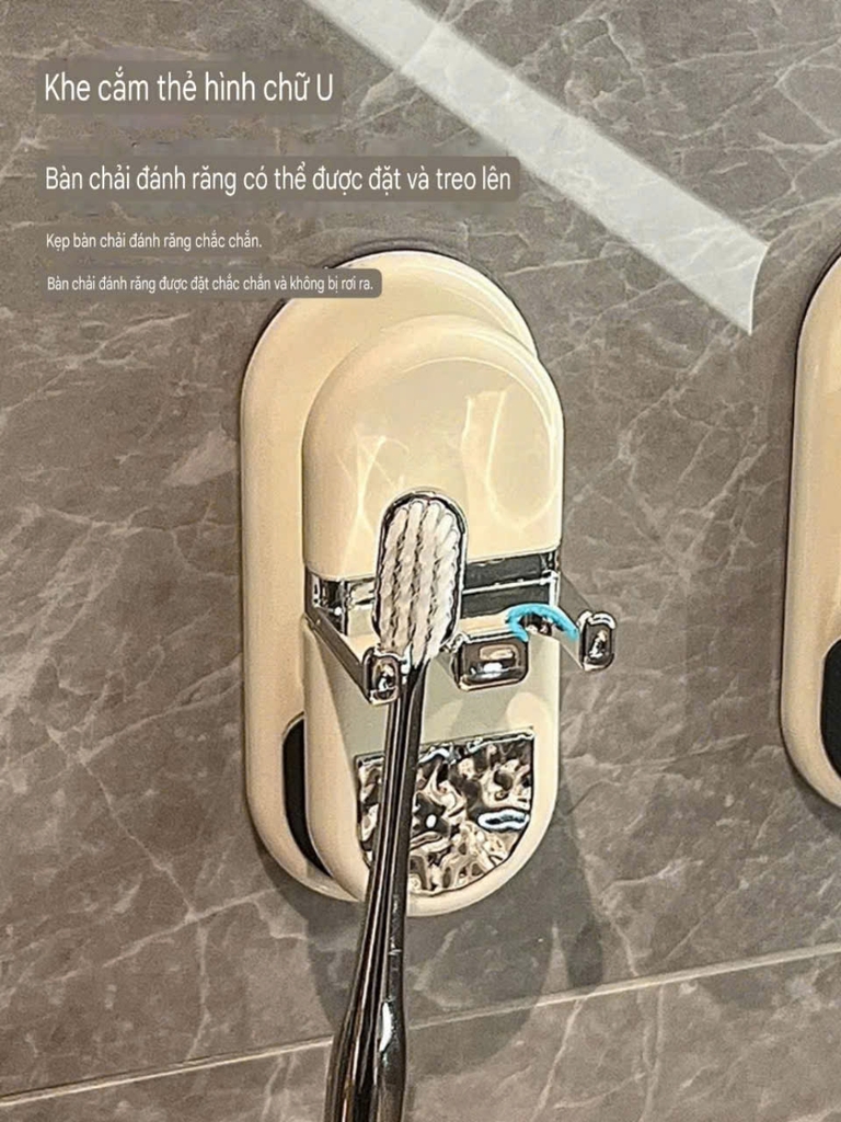 Bộ 1 cốc để bàn chải đánh răng kiểu dán tường