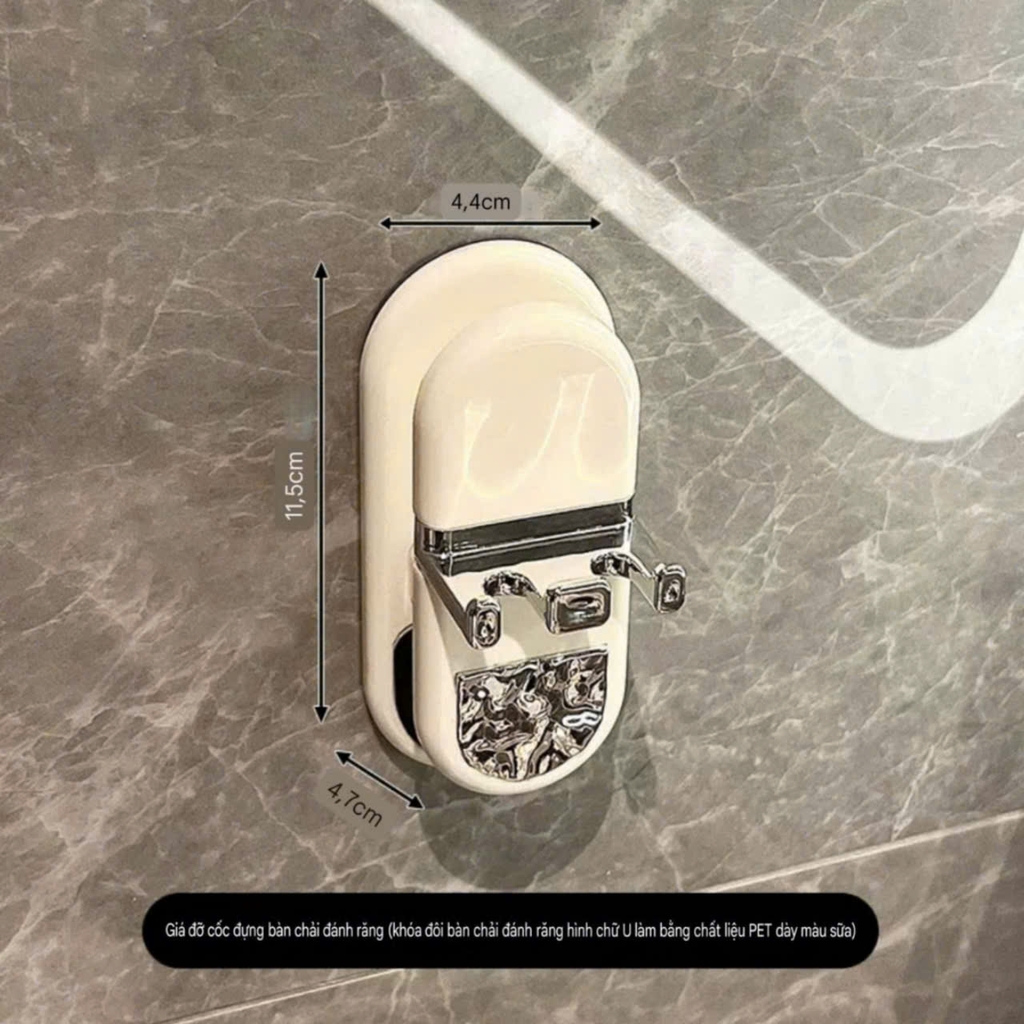 Bộ 1 cốc để bàn chải đánh răng kiểu dán tường
