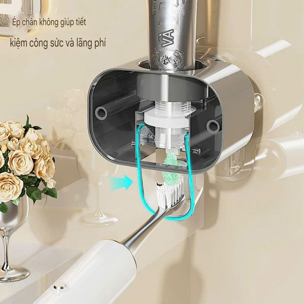 Dụng cụ nhả kem đánh răng kiểu hút tường