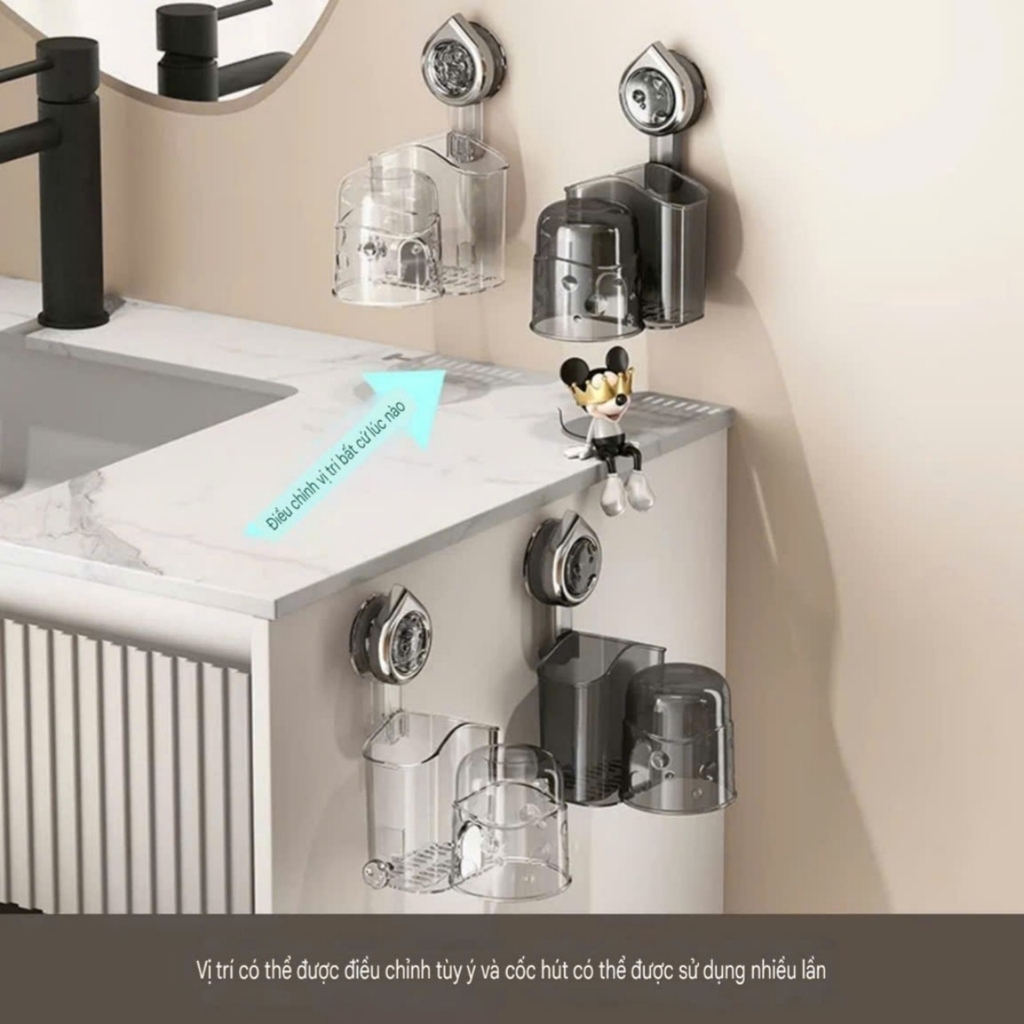 Giá để bàn chải kem đánh răng loại hút tường