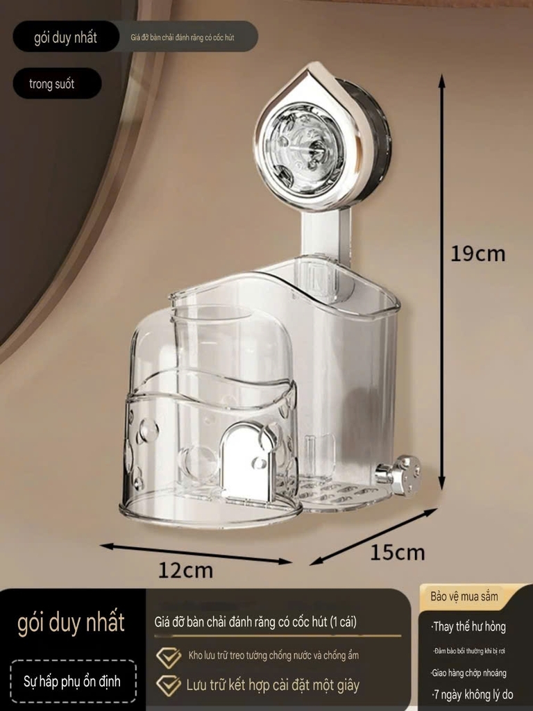 Giá để bàn chải kem đánh răng loại hút tường