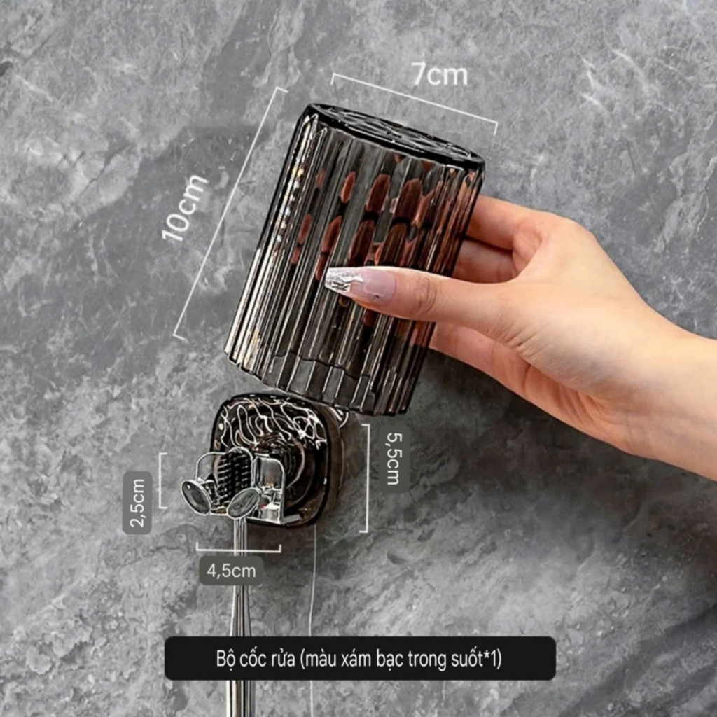 Giá để cốc và bàn chải đánh răng loại hút tường