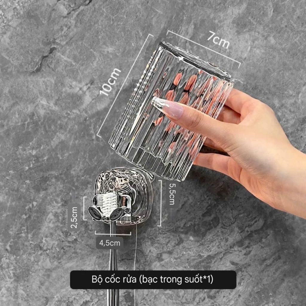 Giá để cốc và bàn chải đánh răng loại hút tường