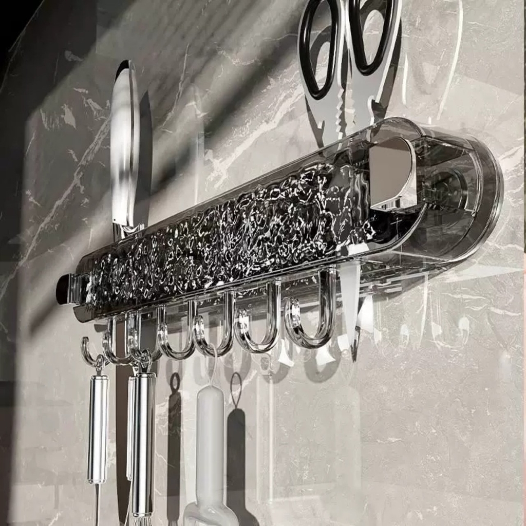 Giá để dao kéo có 7 móc nhỏ loại hút tường