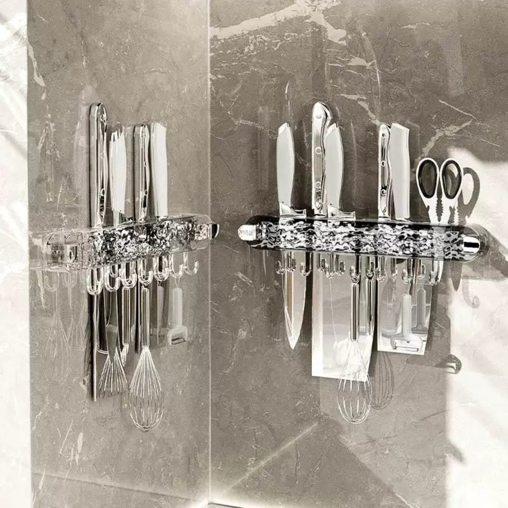 Giá để dao kéo có 7 móc nhỏ loại hút tường