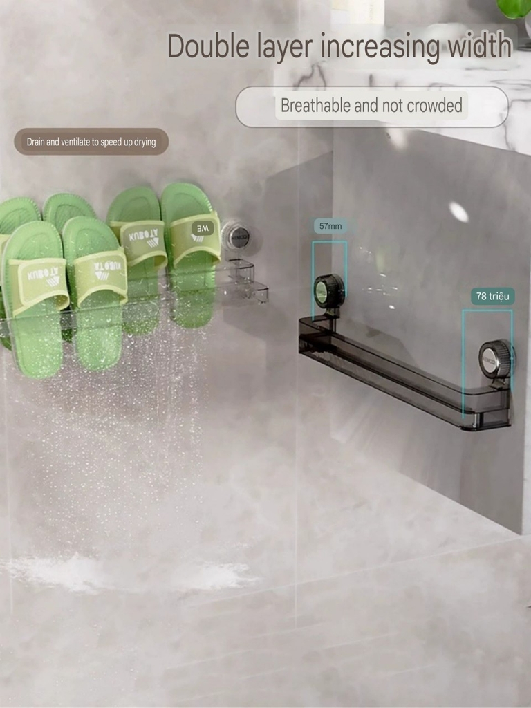 Giá để dép và treo khăn loại hút tường