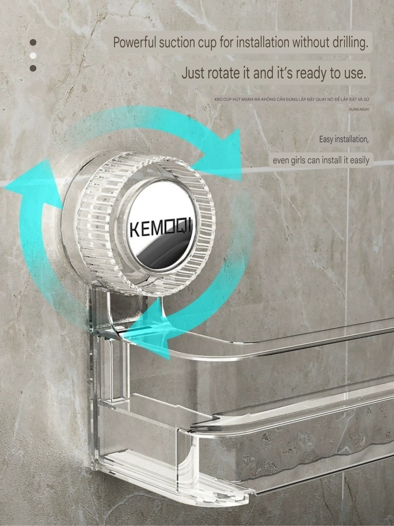 Giá để dép và treo khăn loại hút tường