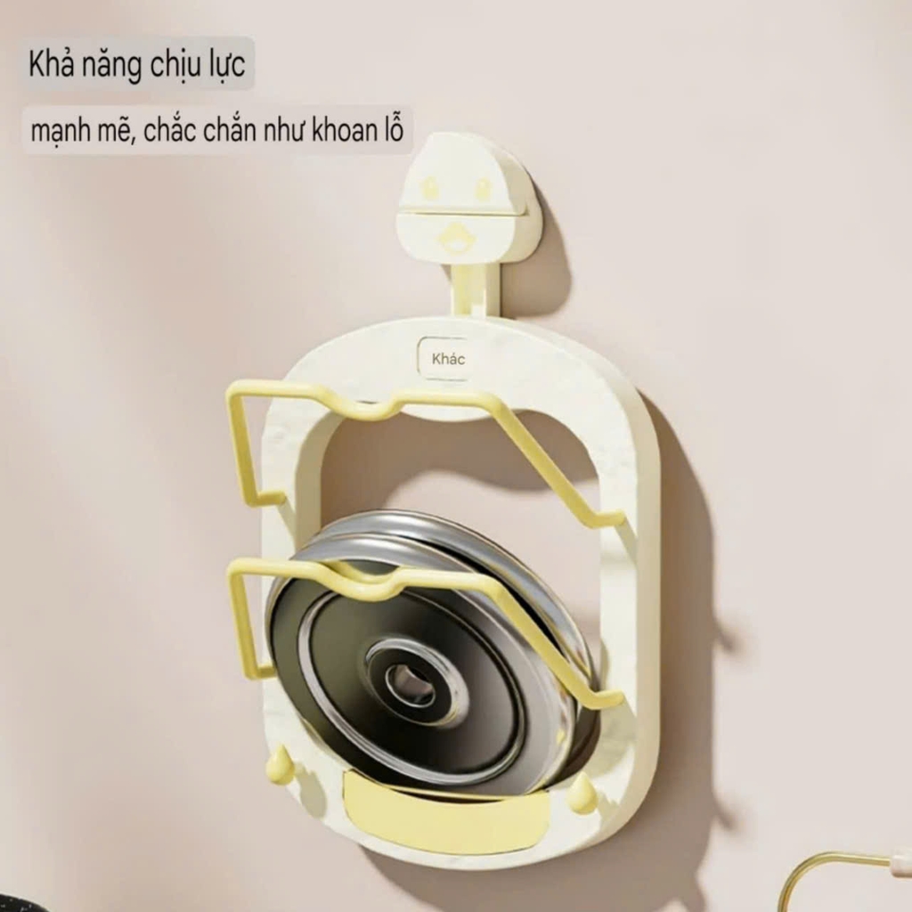 Giá để nắp nồi 2 tầng kiểu hút tường