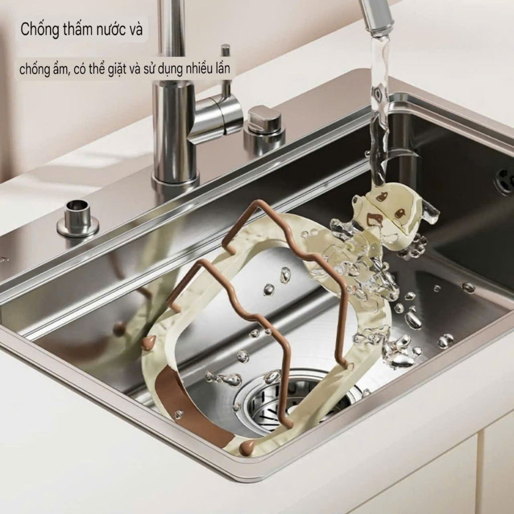 Giá để nắp nồi 2 tầng kiểu hút tường