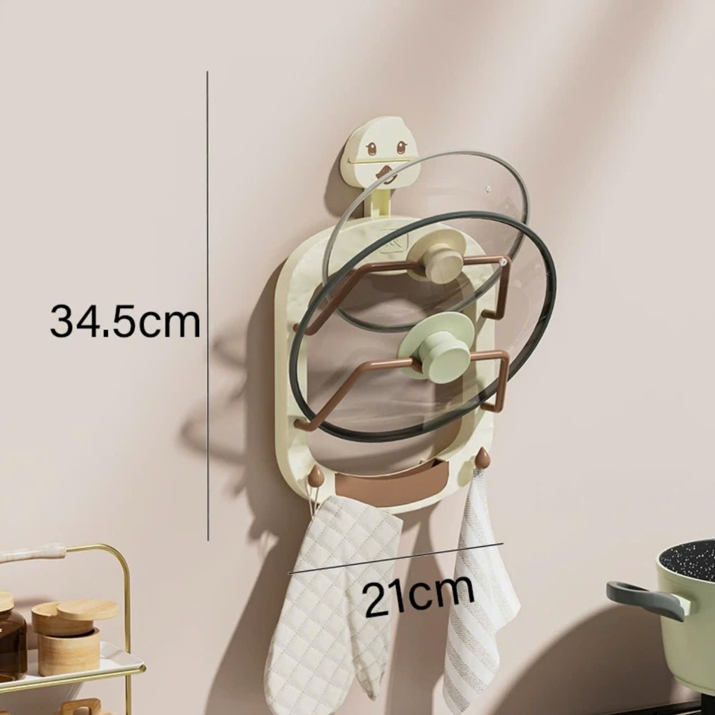 Giá để nắp nồi 2 tầng kiểu hút tường