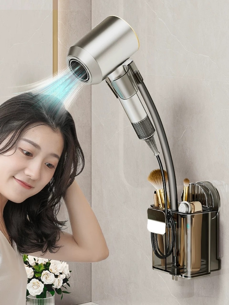 Giá đỡ máy sấy tóc có ngăn để lược