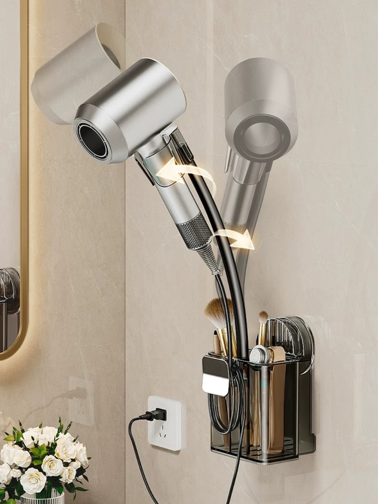Giá đỡ máy sấy tóc có ngăn để lược