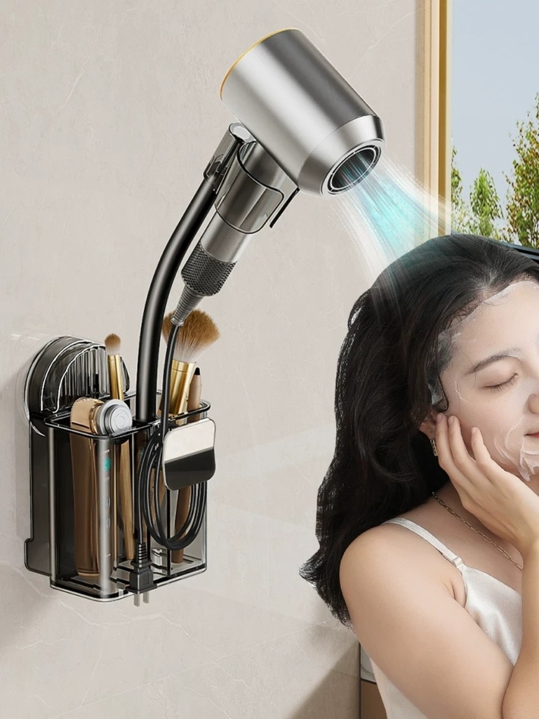 Giá đỡ máy sấy tóc có ngăn để lược