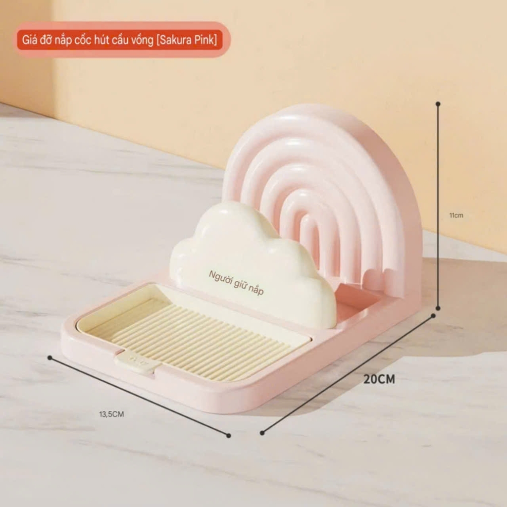 Giá đỡ nắp nồi để bàn kiểu hút tường